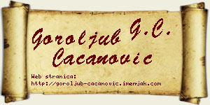 Goroljub Cacanović vizit kartica
